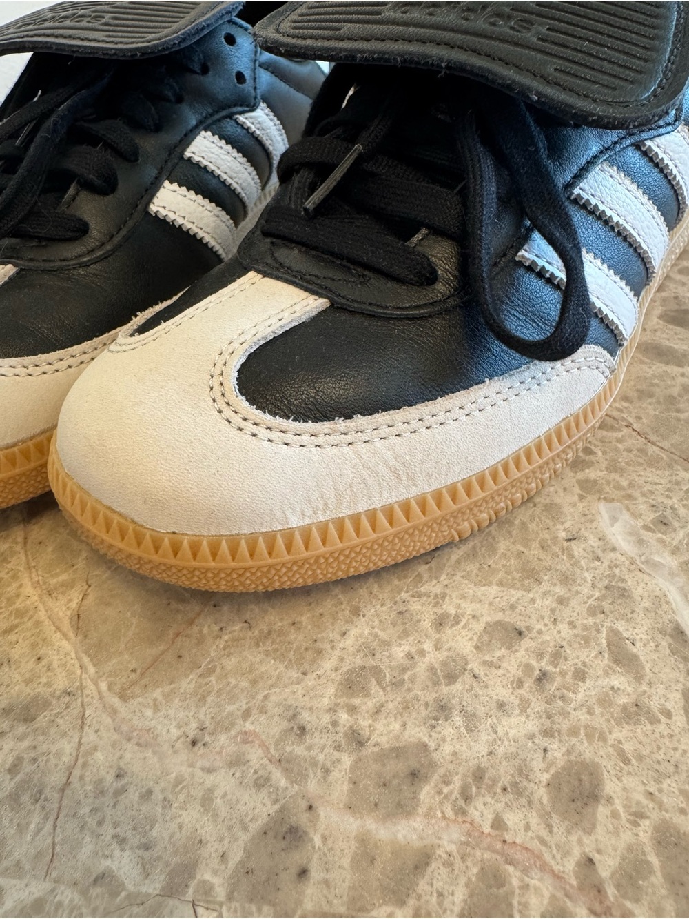 adidas Samba Long Tongue Shoes Core Black White Cloud Gold Metallic M 6.5/W 7.5 - Picture 6 of 15